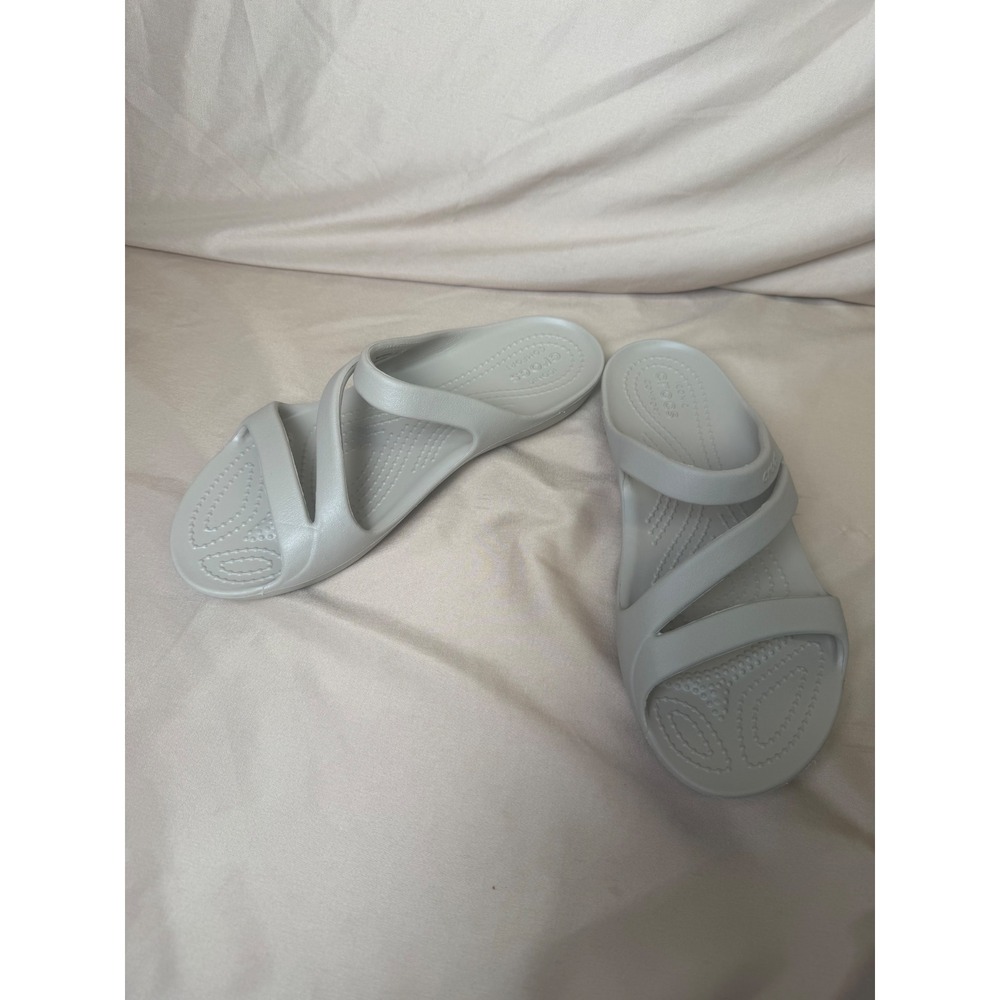 Crocs Swiftwater Sandal Light Grey Strappy Slide Comfort Water Shoes Womens 6